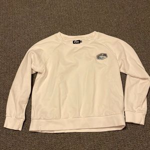 Zyia Womens Mountain Patch Crew Neck Long Sleeve Cotton Pullover Sweatshirt SZ m